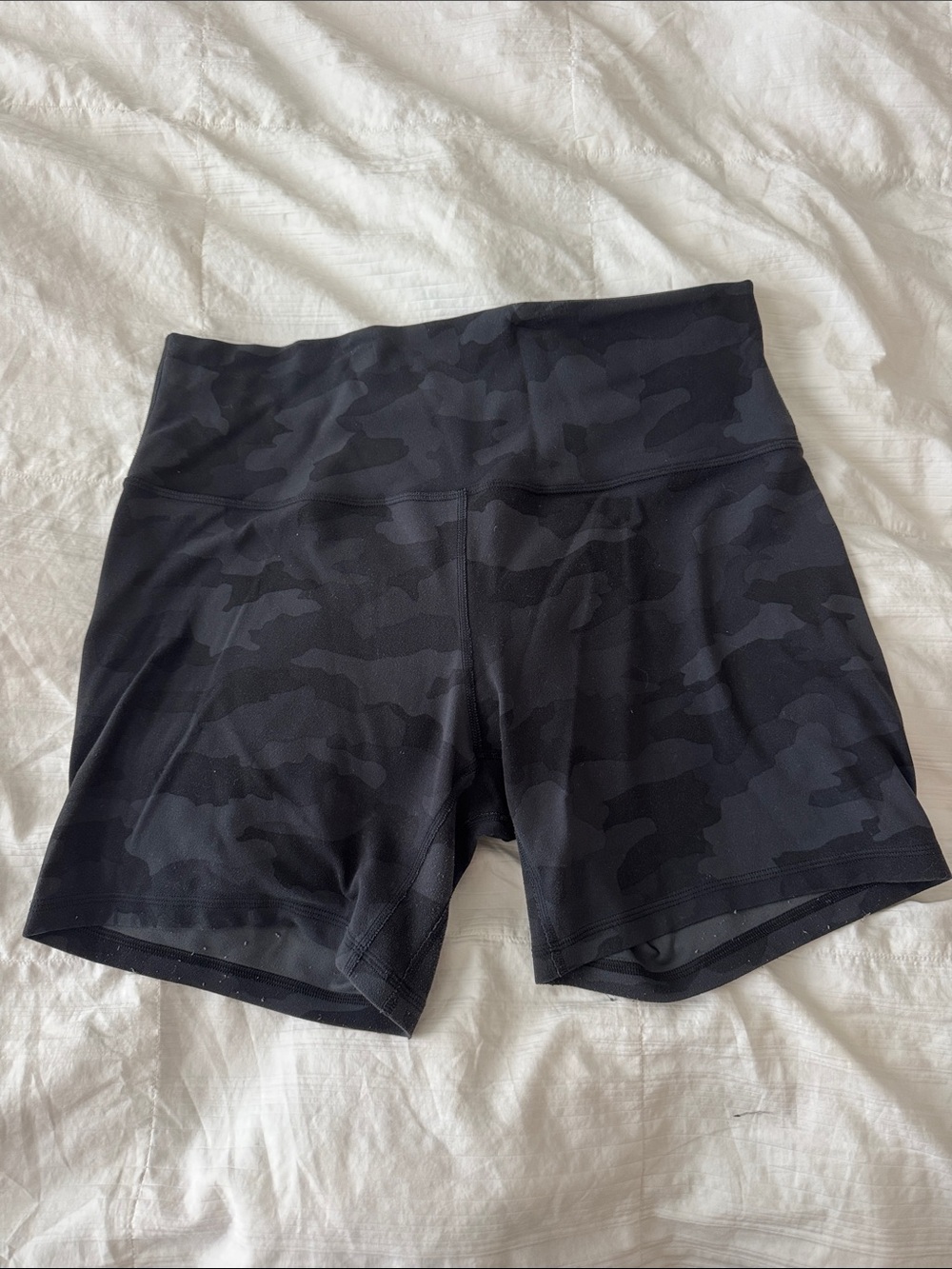 Lululemon Black Camo High-Waist Women’s Bike Shorts